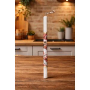 Λαμπάδα με λουλούδια και Παναγία